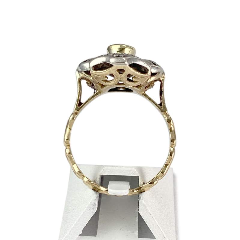 Bague d'occasion or 750 jaune argent 925 saphir diamants - vue 3
