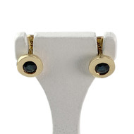 Boucles d'oreilles clous d'occasion or 750 jaune saphirs