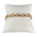 Tweedehands armband van 750 goud in drie kleuren, met fantasie-schakels, 19 cm - afbeelding 1