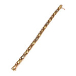 Tweedehands armband van 750 goud in 3 tinten met fantasiepatroon, 19 cm - afbeelding 2