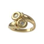 Bague d'occasion or 750 jaune diamants - vue 1