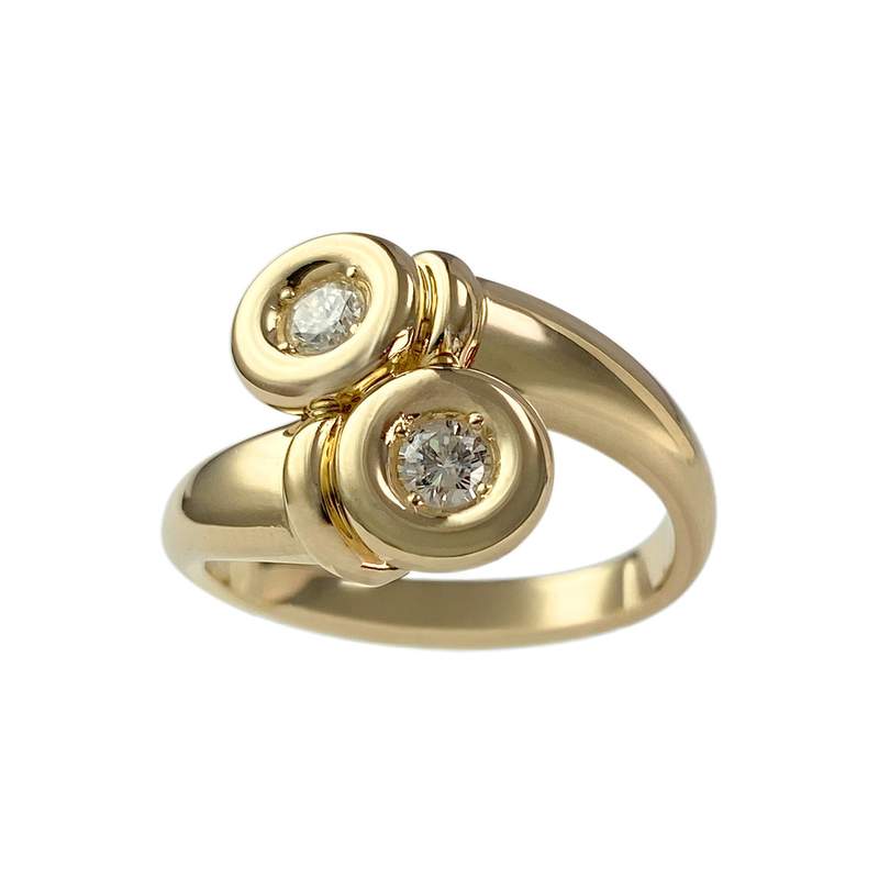 Bague d'occasion or 750 jaune diamants - vue 1