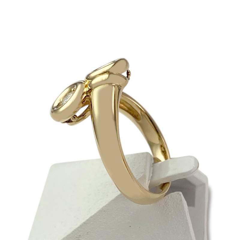 Bague d'occasion or 750 jaune diamants - vue 2