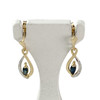 Boucles d'oreilles pendants d'occasion or 750 2 tons saphirs - vue V1