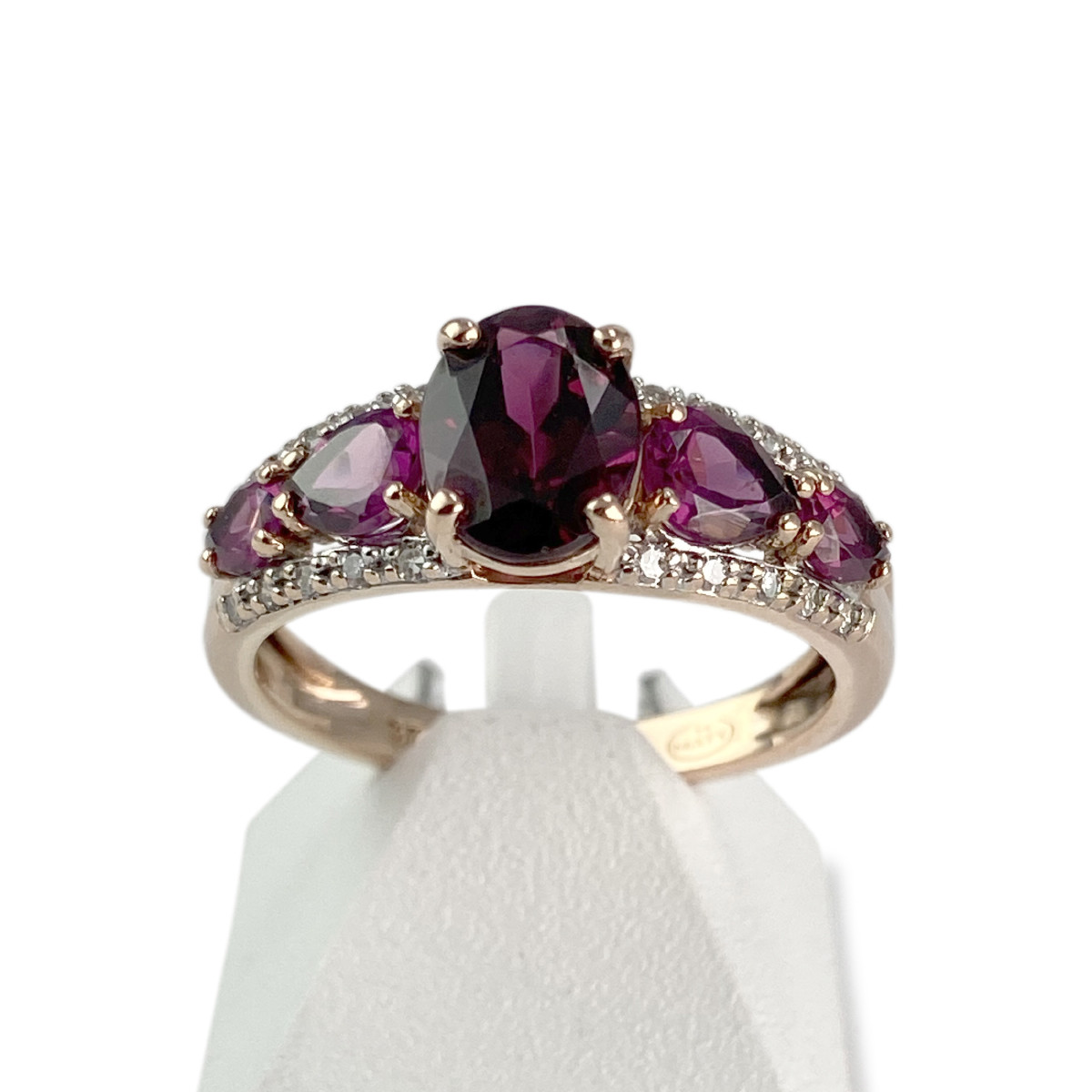 Bague d'occasion or 375 2 tons grenats rhodolites diamants