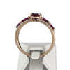 Bague d'occasion or 375 2 tons grenats rhodolites diamants - vue V3
