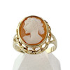 Bague d'occasion or 750 jaune camée coquille - vue V1