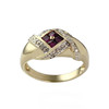 Bague d'occasion or 750 2 tons rubis diamants - vue V1