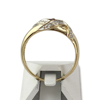 Second hand ring gold 750 2 tones ruby diamonds