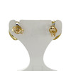 Boucles d'oreilles clous d'occasion or 750 jaune saphirs zirconias - vue V3