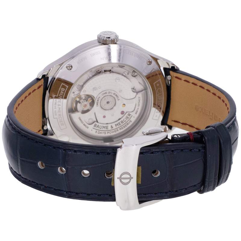 Montre d'occasion BAUME ET MERCIER Baumatic homme automatique bracelet cuir d'origine - vue 3