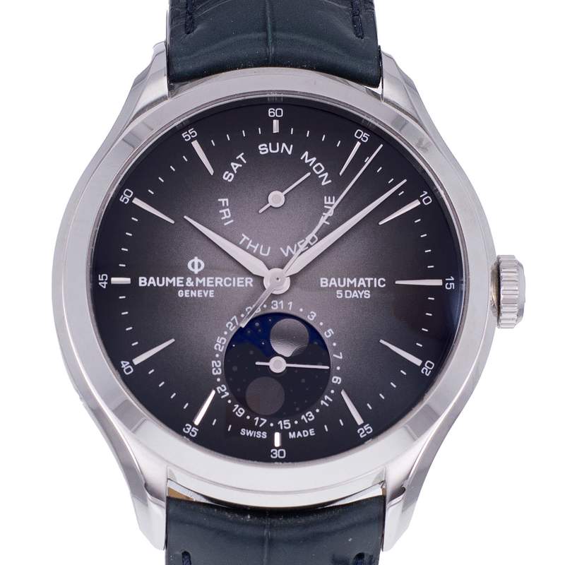Montre d'occasion BAUME ET MERCIER Baumatic homme automatique bracelet cuir d'origine - vue D1