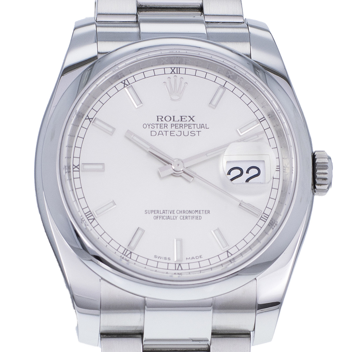Montre d'occasion ROLEX DateJust homme mouvement automatique certifié (cosc) bracelet acier - vue D1