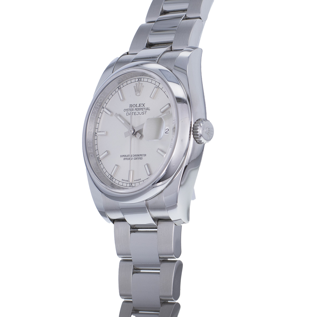 Montre d'occasion ROLEX DateJust homme mouvement automatique certifié (cosc) bracelet acier - vue D2