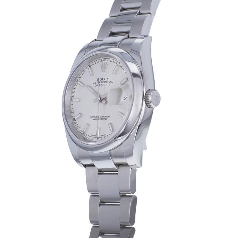 Montre d'occasion ROLEX DateJust homme mouvement automatique certifié (cosc) bracelet acier - vue D2