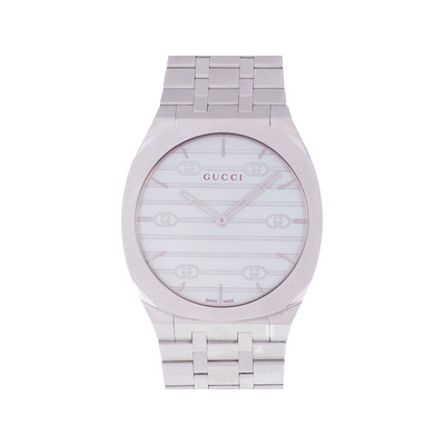 Montre d'occasion GUCCI 25H mixte quartz bracelet acier