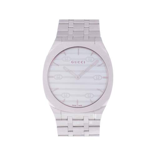 Montre d'occasion GUCCI 25H mixte quartz bracelet acier