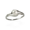 Bague d'occasion or 750 blanc perle de culture - vue V1