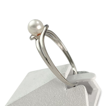 Bague d'occasion or 750 blanc perle de culture
