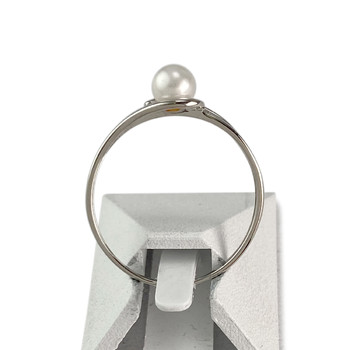 Bague d'occasion or 750 blanc perle de culture