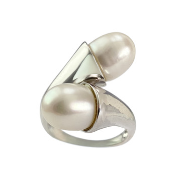 Bague d'occasion argent 925 perles de culture