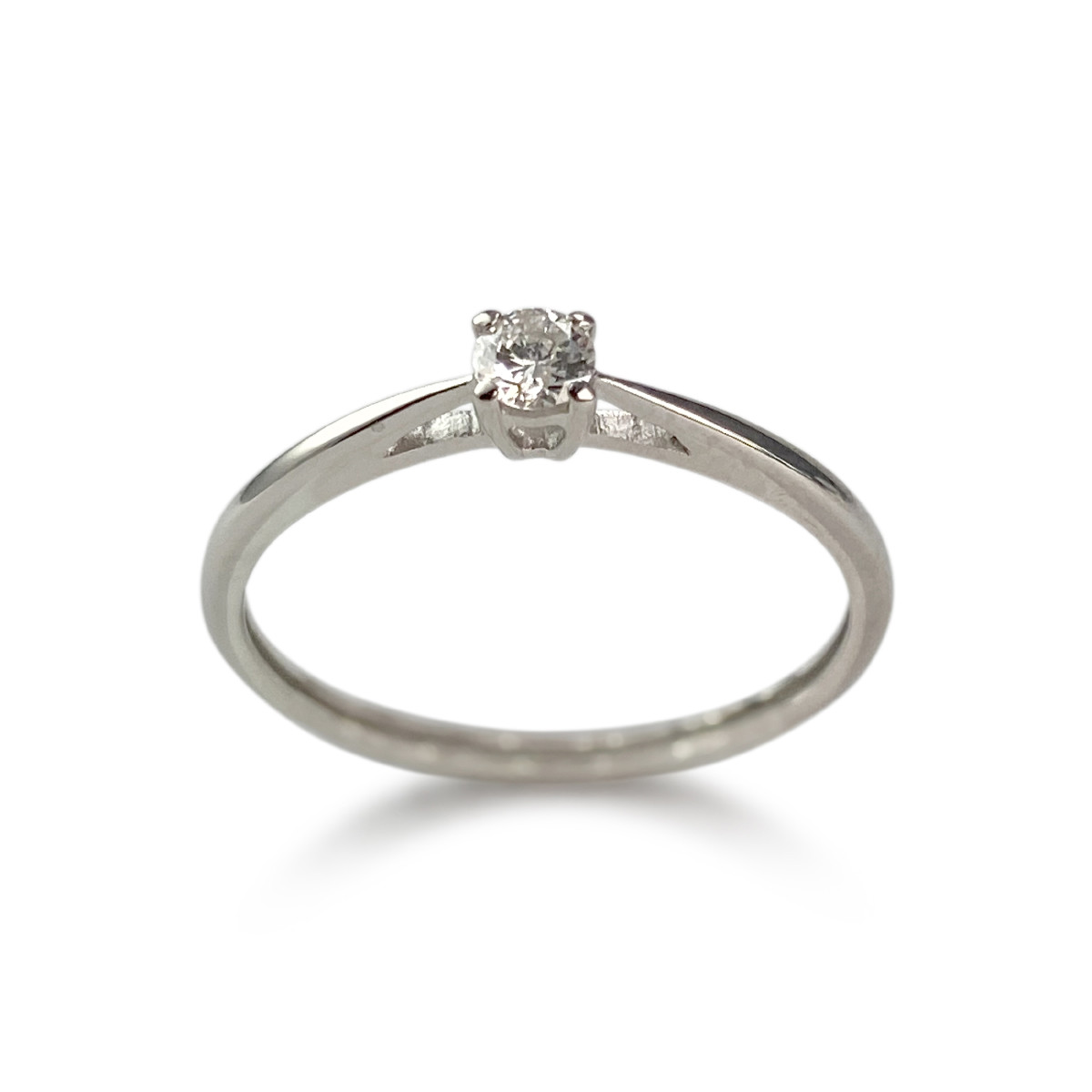 Solitaire d'occasion or 375 blanc diamant