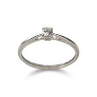 Solitaire d'occasion or 375 blanc diamant