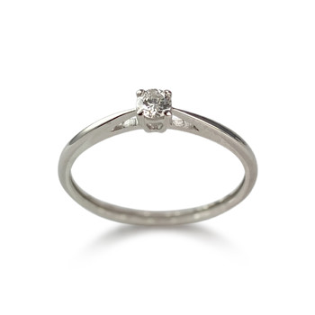Solitaire d'occasion or 375 blanc diamant