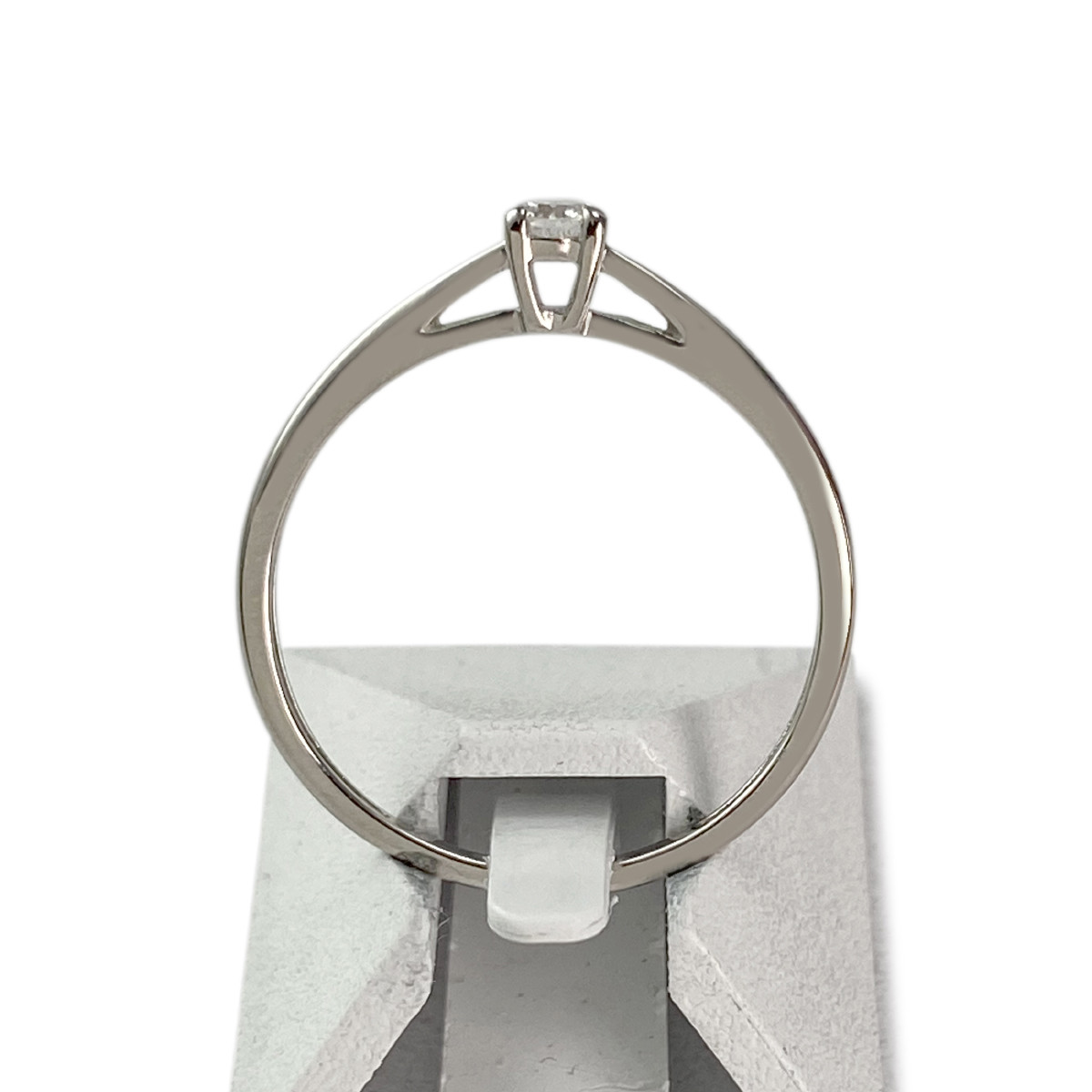 Solitaire d'occasion or 375 blanc diamant - vue 3