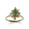Bague d'occasion or 750 jaune émeraudes diamants - vue V1