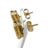 Boucles d'oreilles clous d'occasion or 750 jaune citrines - vue V2