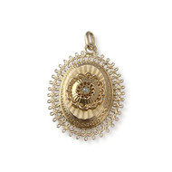 Pendentif porte photo d'occasion or 750 rose demi perle de culture