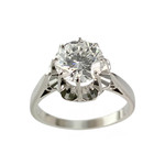 Solitaire d'occasion or 750 blanc diamant - vue 1