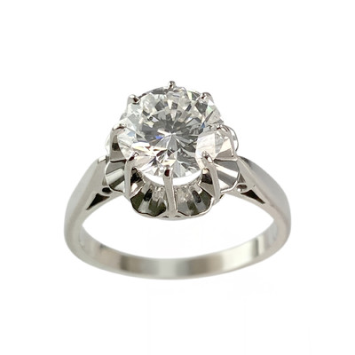 Solitaire d'occasion or 750 blanc diamant