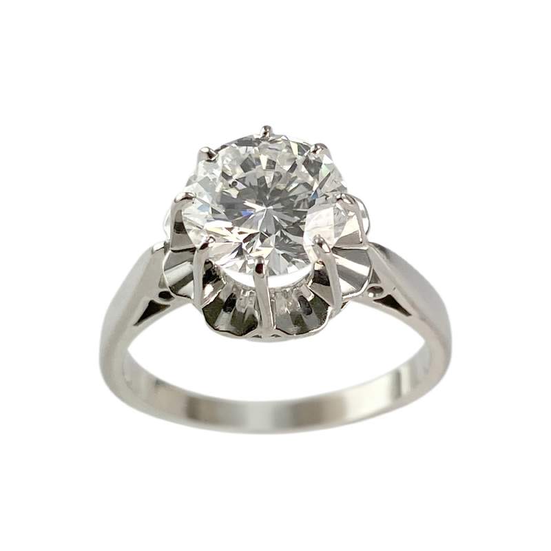 Solitaire d'occasion or 750 blanc diamant - vue 1