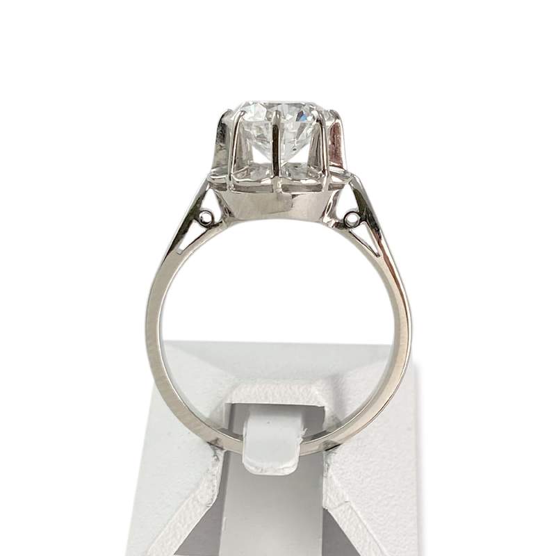 Solitaire d'occasion or 750 blanc diamant - vue 3
