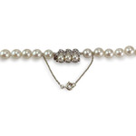 Collier en chute d'occasion or 750 blanc perles de culture du japon diamants 51 cm - vue 3