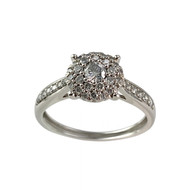 Bague d'occasion or 750 blanc diamants synthétiques