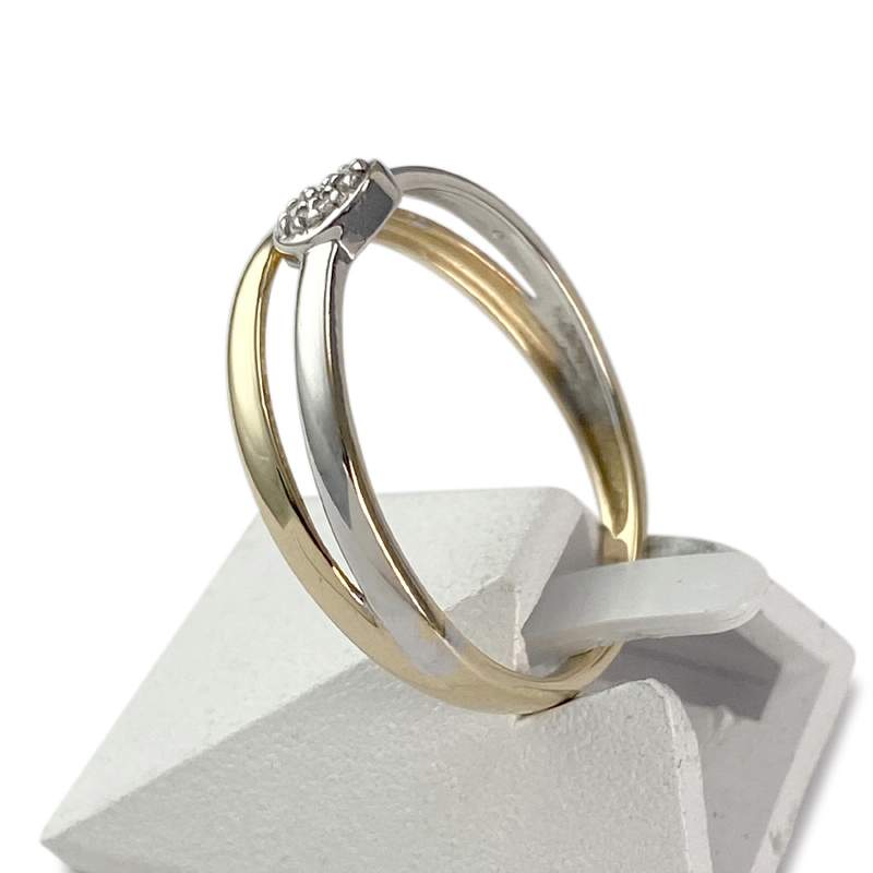 Bague d'occasion 2 ors 750 diamants - vue 2