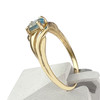 Bague d'occasion or 750 jaune topaze traitée sky blue - vue V2