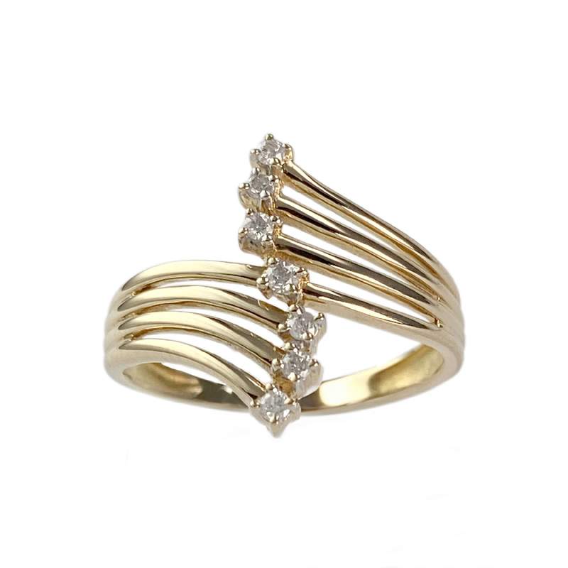 Bague d'occasion or 750 jaune diamants - vue 1
