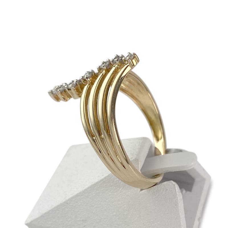 Bague d'occasion or 750 jaune diamants - vue 2