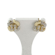 Boucles d'oreilles clous d'occasion or 750 2 tons zirconias