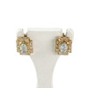 Boucles d'oreilles clous d'occasion or 750 jaune aigues marines zirconias - vue V1
