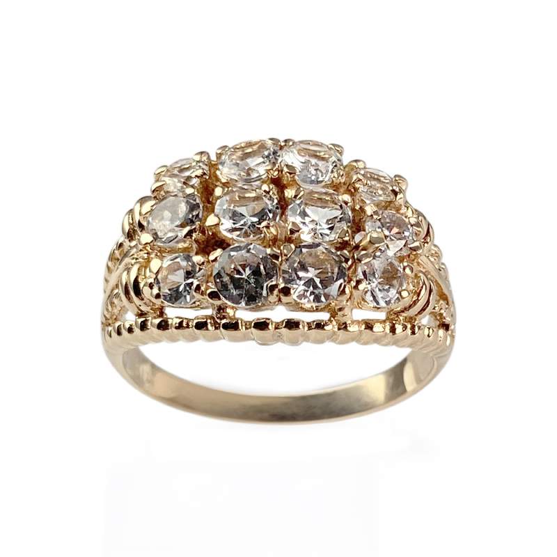 Bague d'occasion or 750 jaune spinelles synthétiques - vue 1
