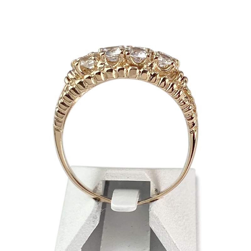 Bague d'occasion or 750 jaune spinelles synthétiques - vue 3