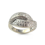 Bague d'occasion or 750 blanc diamants