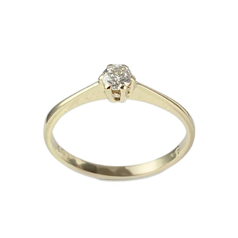 Solitaire d'occasion or 585 jaune diamant - vue 1
