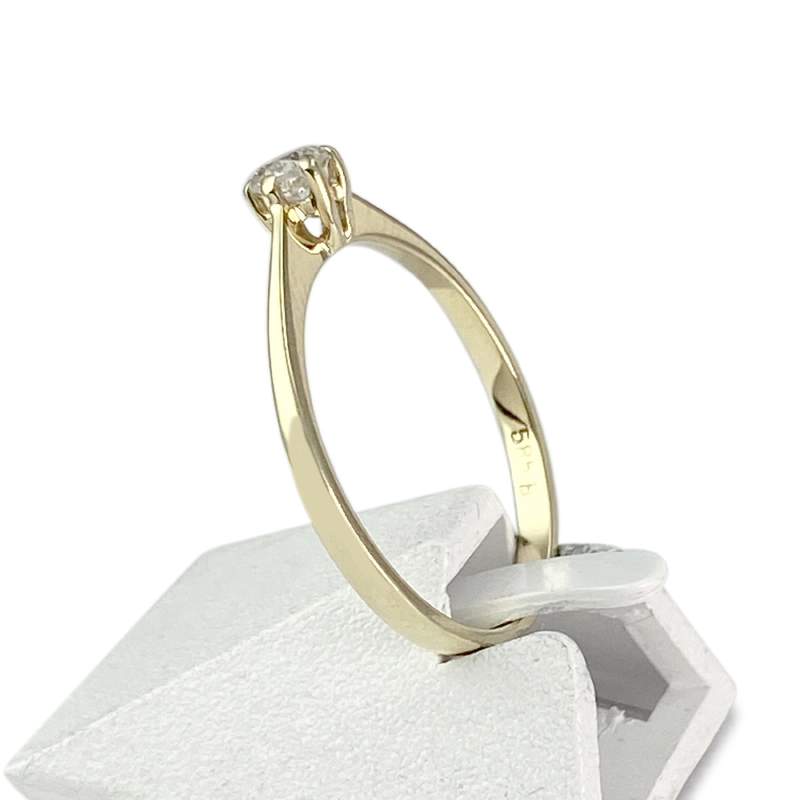 Solitaire d'occasion or 585 jaune diamant - vue 2
