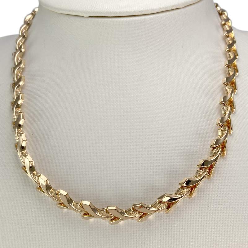 Collier d'occasion en rose or 750, maille fantaisie, 42 cm - vue 2